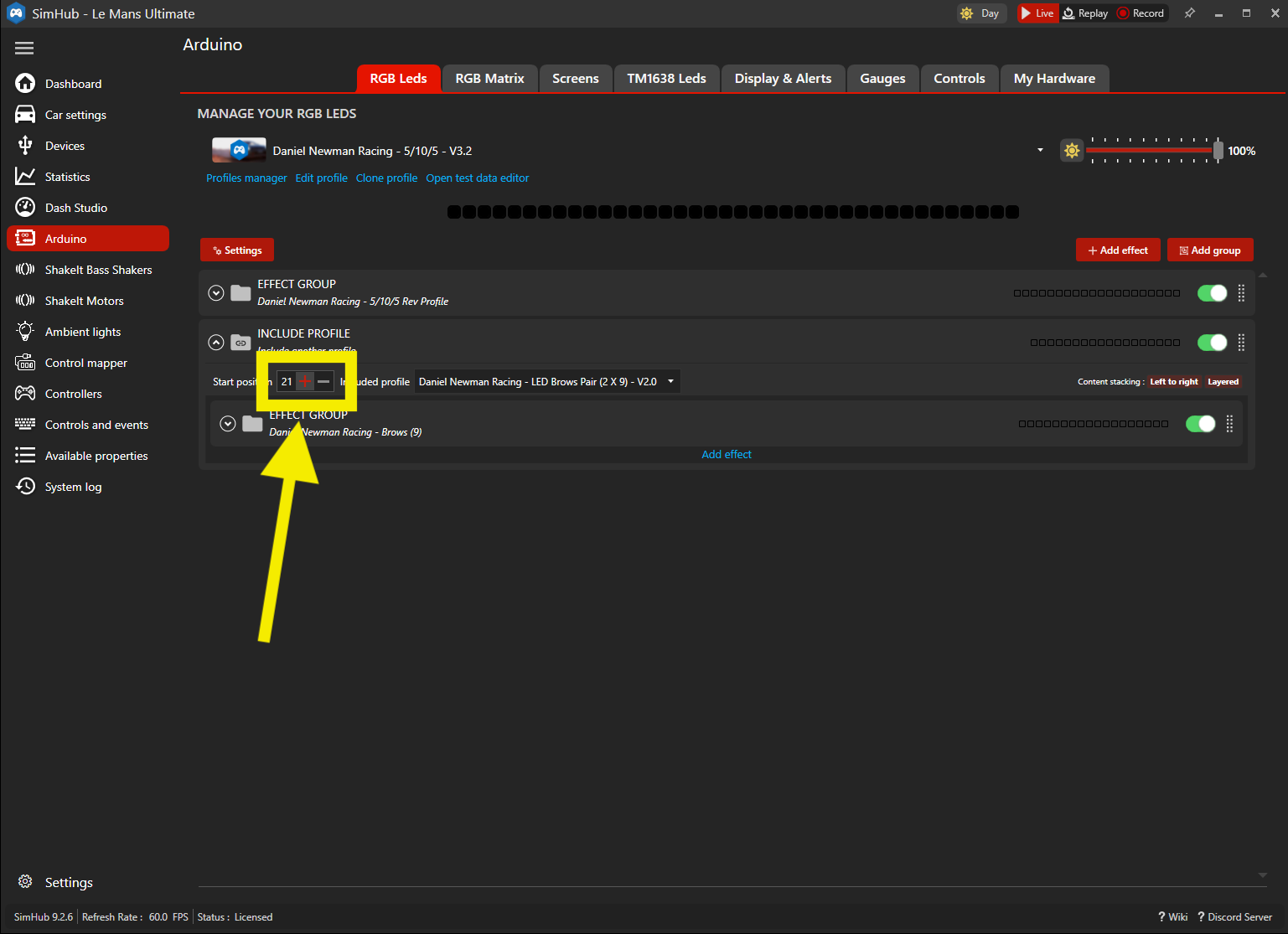 Step 6: Set Start Position